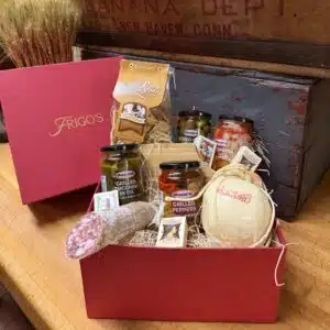 Gourmet food gift box assortment.