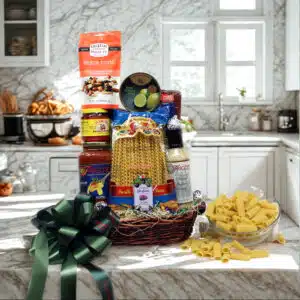 Hostess Gift Basket filled with decadent chocolates, Italian cookies and sweet treats perfect for sharing