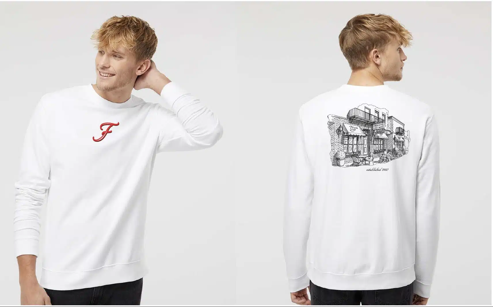 Fresh penna pasta with chicken, broccoli, roasted red peppers, and parmesan cheese